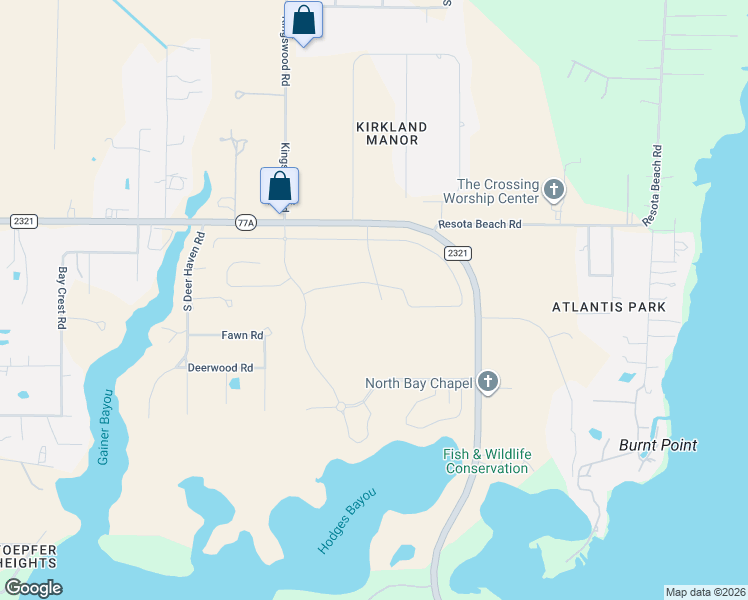 map of restaurants, bars, coffee shops, grocery stores, and more near 3201 Nautical Drive in Panama City