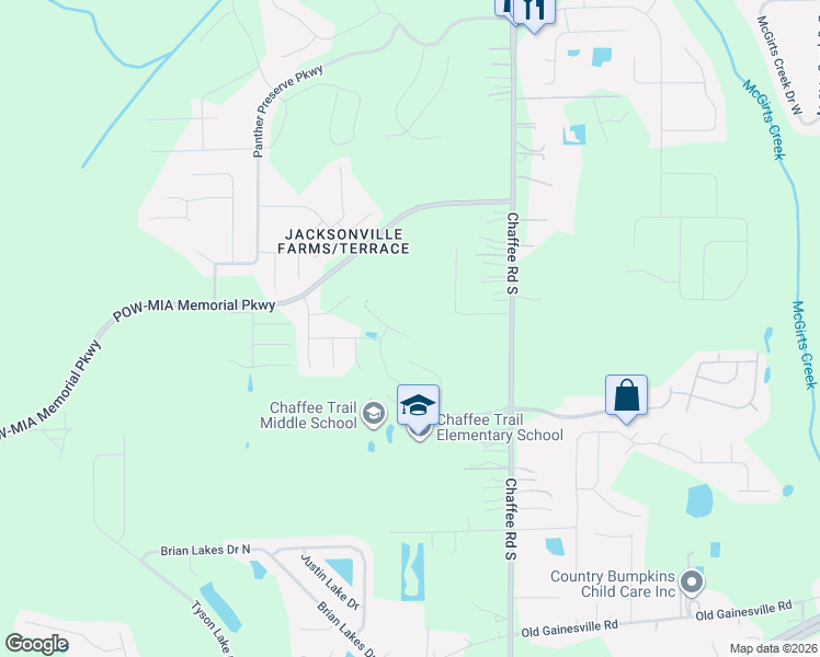 map of restaurants, bars, coffee shops, grocery stores, and more near 1932 Chaffee Road South in Jacksonville