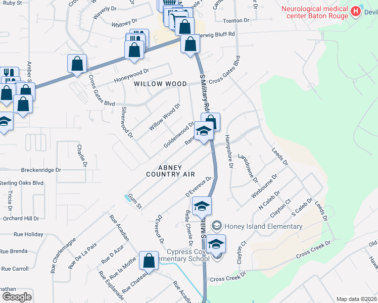 map of restaurants, bars, coffee shops, grocery stores, and more near 40789 Chinchas Creek Road in Slidell