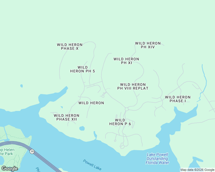 map of restaurants, bars, coffee shops, grocery stores, and more near 2100 Wild Heron Way in Panama City Beach