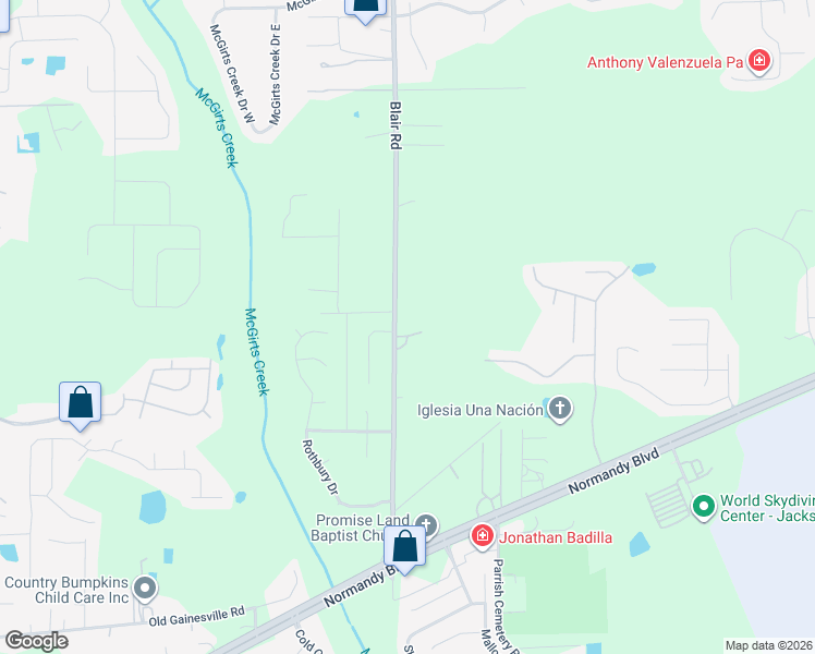 map of restaurants, bars, coffee shops, grocery stores, and more near 1917 Blair Road in Jacksonville