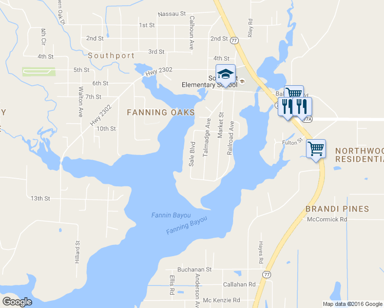 map of restaurants, bars, coffee shops, grocery stores, and more near 7337 Sale Boulevard in Panama City