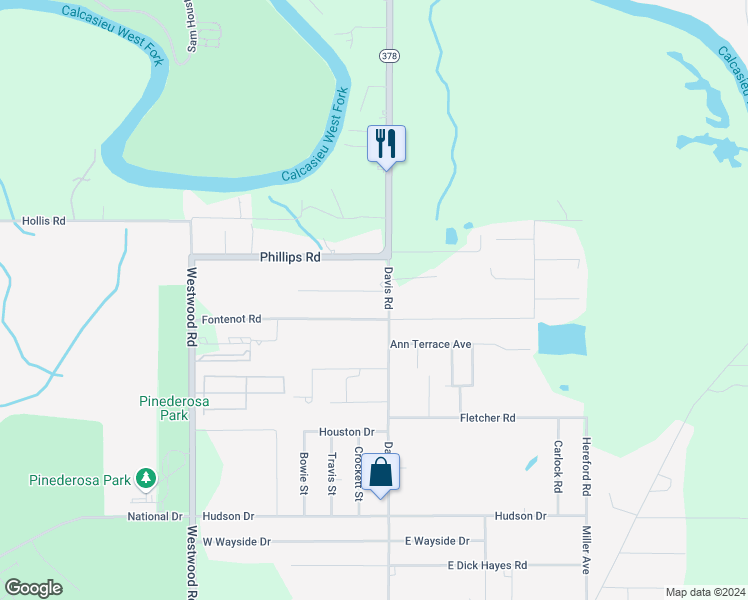map of restaurants, bars, coffee shops, grocery stores, and more near 3317 Davis Road in Westlake
