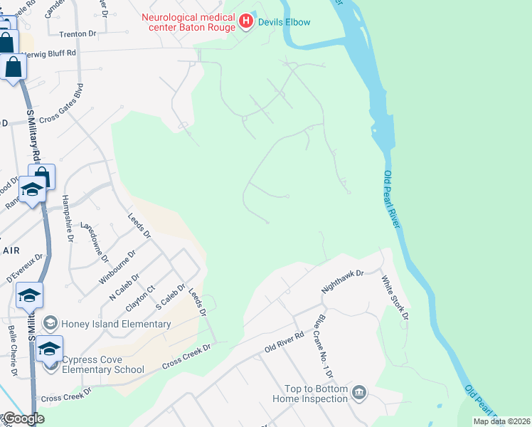map of restaurants, bars, coffee shops, grocery stores, and more near 455 Arbor View Drive in Slidell