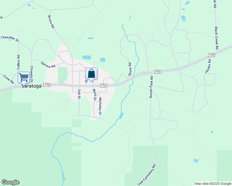 map of restaurants, bars, coffee shops, grocery stores, and more near 16381 Farm to Market Road 770 in Saratoga