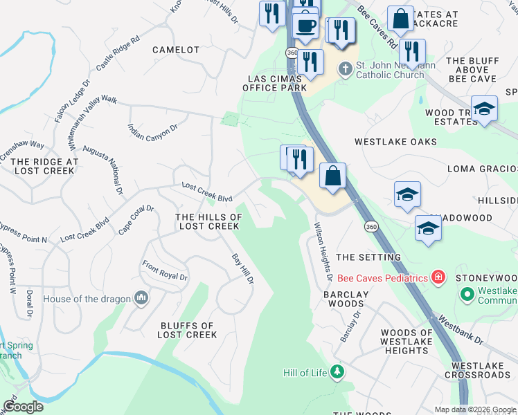 map of restaurants, bars, coffee shops, grocery stores, and more near 1301 Arronimink Circle in Austin