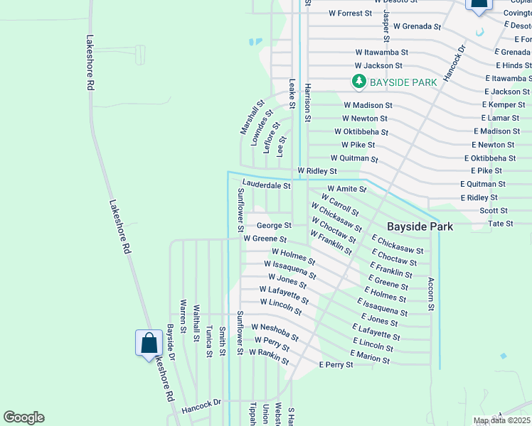map of restaurants, bars, coffee shops, grocery stores, and more near 7062 Jefferson Street in Bay St. Louis