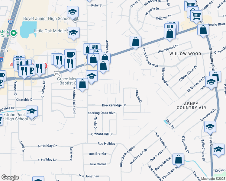map of restaurants, bars, coffee shops, grocery stores, and more near 803 Taylors Trail in Slidell
