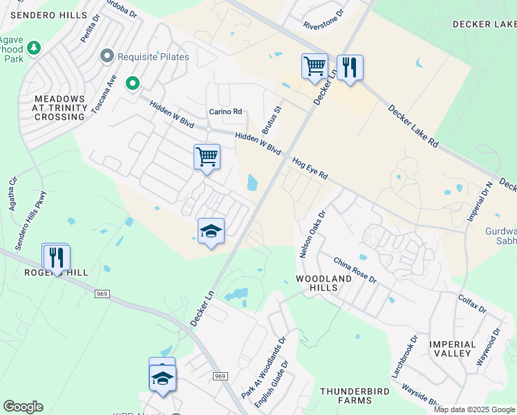 map of restaurants, bars, coffee shops, grocery stores, and more near 5600 Decker Lane in Austin