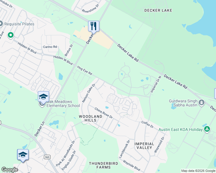 map of restaurants, bars, coffee shops, grocery stores, and more near 9016 Elfen Cove in Austin