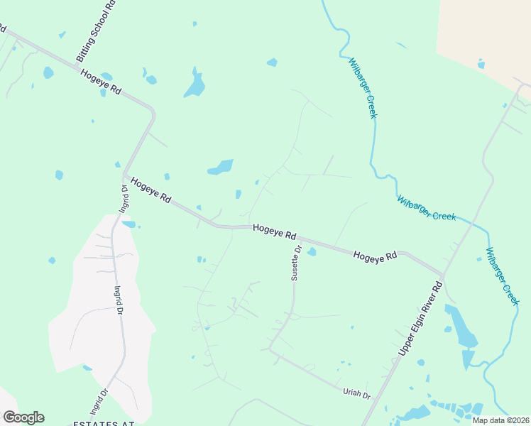 map of restaurants, bars, coffee shops, grocery stores, and more near 23100 Hogeye Road in Elgin