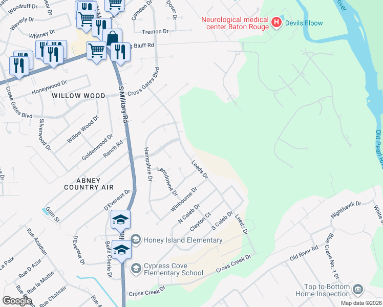 map of restaurants, bars, coffee shops, grocery stores, and more near 230 Leeds Street in Slidell