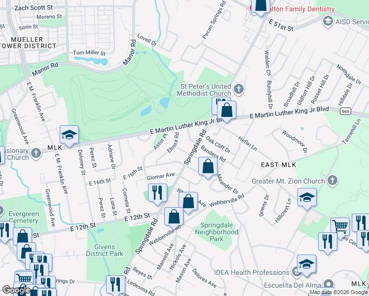 map of restaurants, bars, coffee shops, grocery stores, and more near 4508 Kitty Avenue in Austin