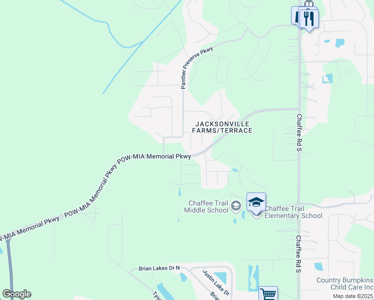 map of restaurants, bars, coffee shops, grocery stores, and more near 1868 James Madison Court in Jacksonville