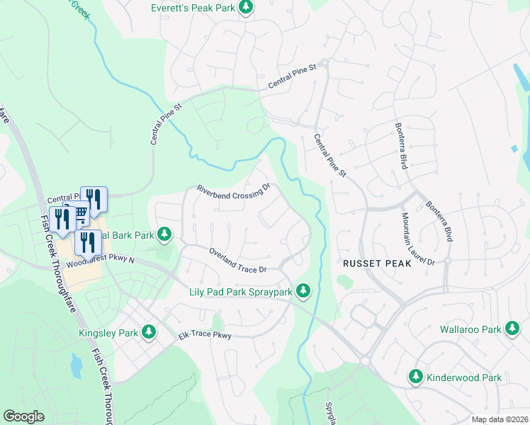 map of restaurants, bars, coffee shops, grocery stores, and more near 154 Cherry Oak Lane in Montgomery