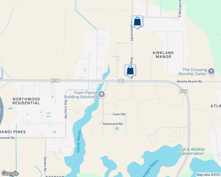 map of restaurants, bars, coffee shops, grocery stores, and more near 3318-3342 County Road 2321 in Panama City
