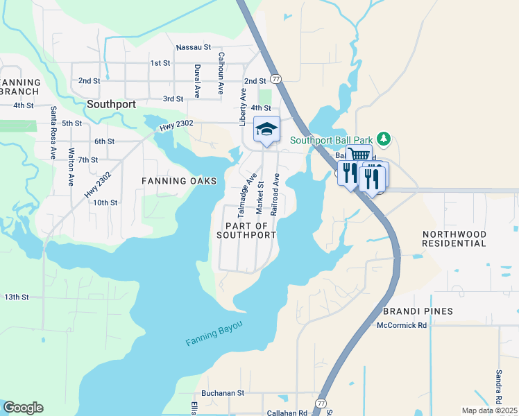 map of restaurants, bars, coffee shops, grocery stores, and more near 1725 Pope St in Bay