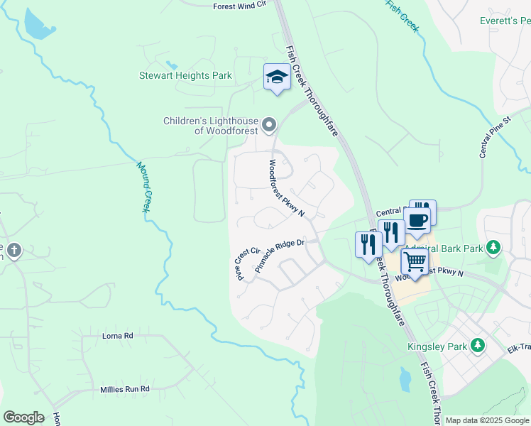 map of restaurants, bars, coffee shops, grocery stores, and more near 127 North Greatwood Glen Place in Montgomery