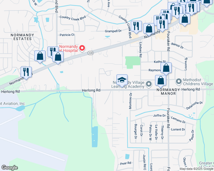 map of restaurants, bars, coffee shops, grocery stores, and more near 8407 Herlong Road in Jacksonville