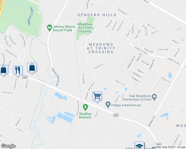 map of restaurants, bars, coffee shops, grocery stores, and more near 5408 Sendero Hills Parkway in Austin