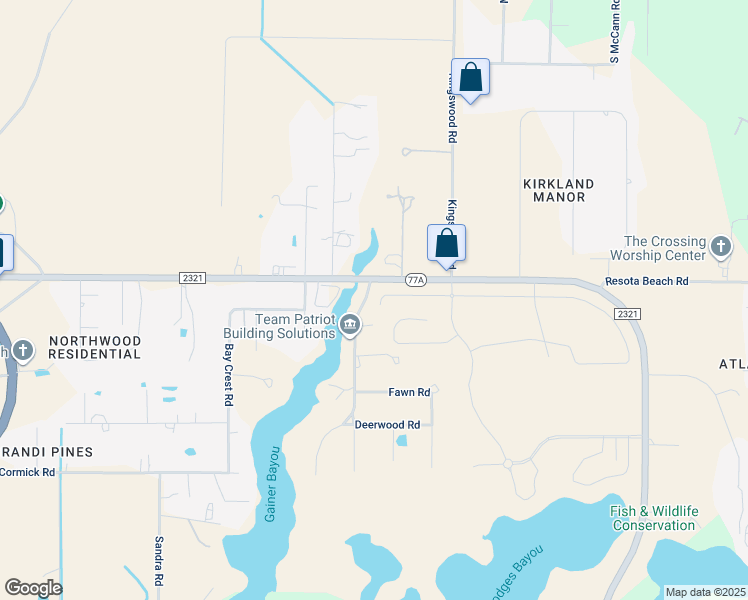 map of restaurants, bars, coffee shops, grocery stores, and more near 7423 South Deer Haven Road in Southport