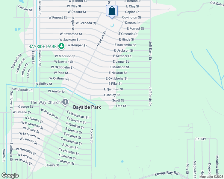 map of restaurants, bars, coffee shops, grocery stores, and more near 6158 East Quitman Street in Bay St. Louis