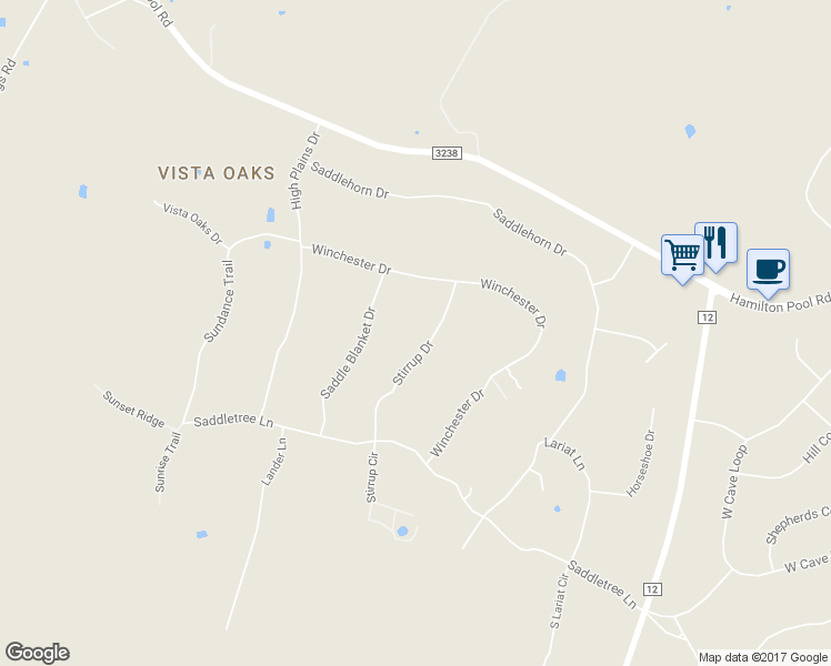 map of restaurants, bars, coffee shops, grocery stores, and more near 208 Stirrup Drive in Dripping Springs
