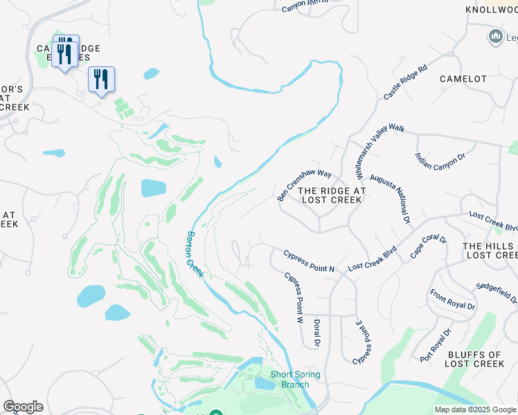 map of restaurants, bars, coffee shops, grocery stores, and more near 28 Crosby Circle in Austin