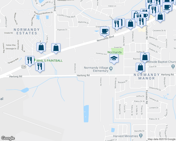 map of restaurants, bars, coffee shops, grocery stores, and more near 1867 Doyon Court in Jacksonville