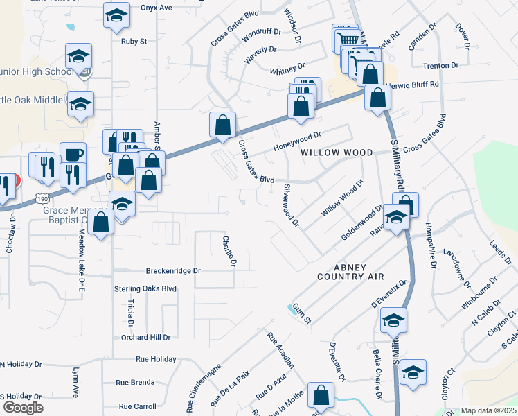map of restaurants, bars, coffee shops, grocery stores, and more near 108 Short Street in Slidell