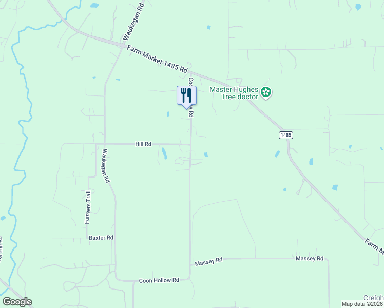 map of restaurants, bars, coffee shops, grocery stores, and more near 11531 Coon Hollow Road in Conroe