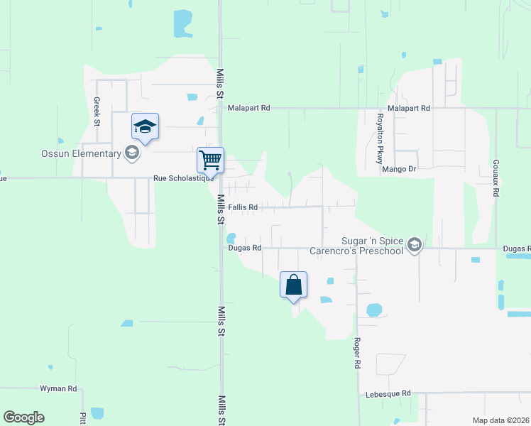 map of restaurants, bars, coffee shops, grocery stores, and more near 222 Fallis Road in Lafayette