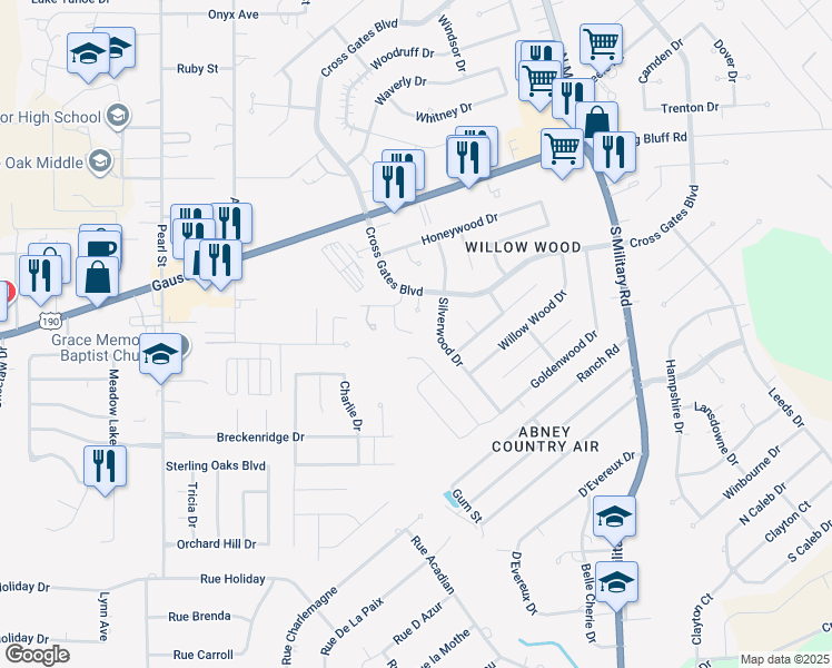 map of restaurants, bars, coffee shops, grocery stores, and more near 108 Short Street in Slidell