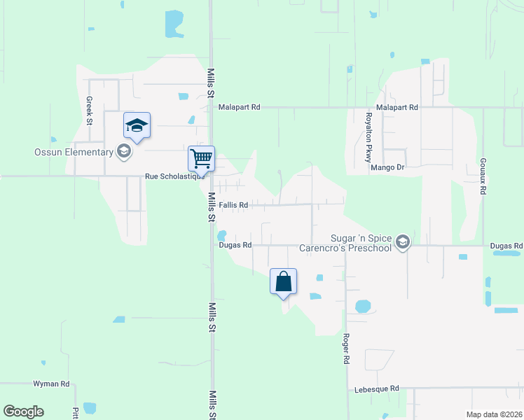 map of restaurants, bars, coffee shops, grocery stores, and more near 222 Fallis Road in Lafayette