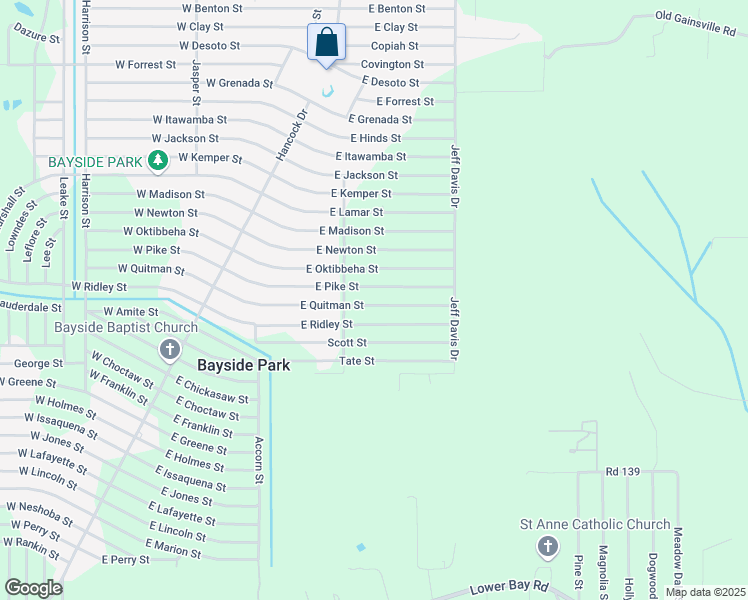 map of restaurants, bars, coffee shops, grocery stores, and more near 6106 East Quitman Street in Bay St. Louis