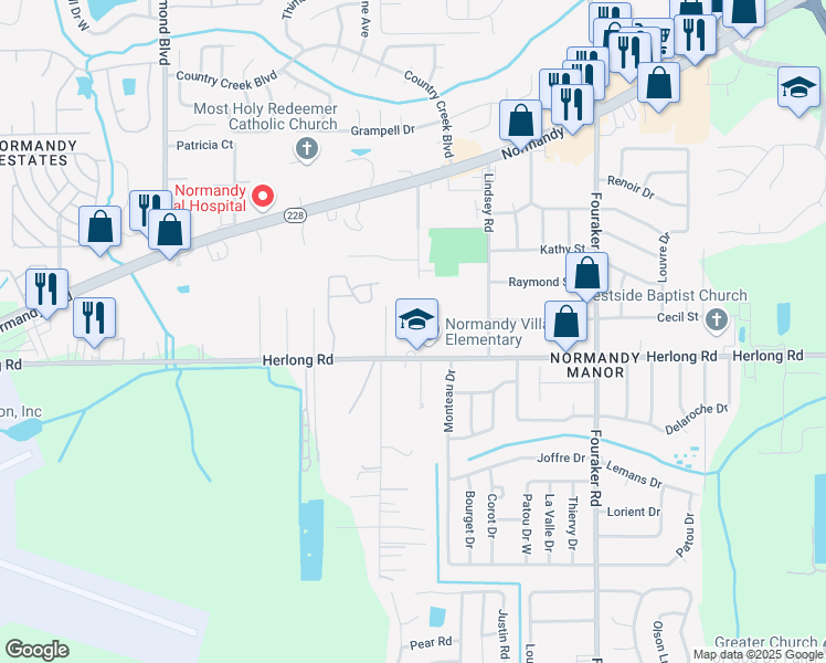 map of restaurants, bars, coffee shops, grocery stores, and more near 8257 Herlong Road in Jacksonville