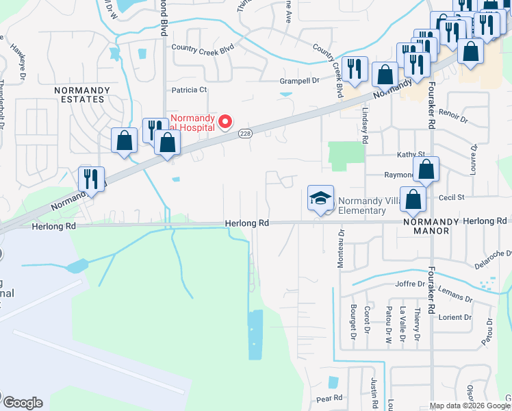 map of restaurants, bars, coffee shops, grocery stores, and more near 1867 Doyon Court in Jacksonville