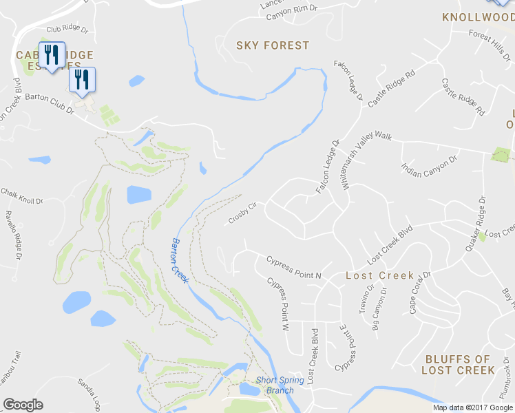 map of restaurants, bars, coffee shops, grocery stores, and more near 6903 Crosby Circle in Austin