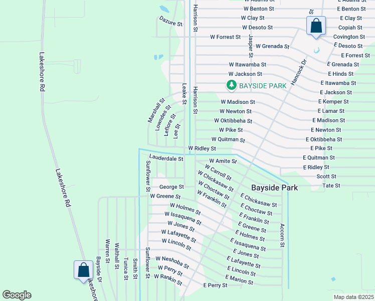 map of restaurants, bars, coffee shops, grocery stores, and more near 6127 West Ridley Street in Bay Saint Louis