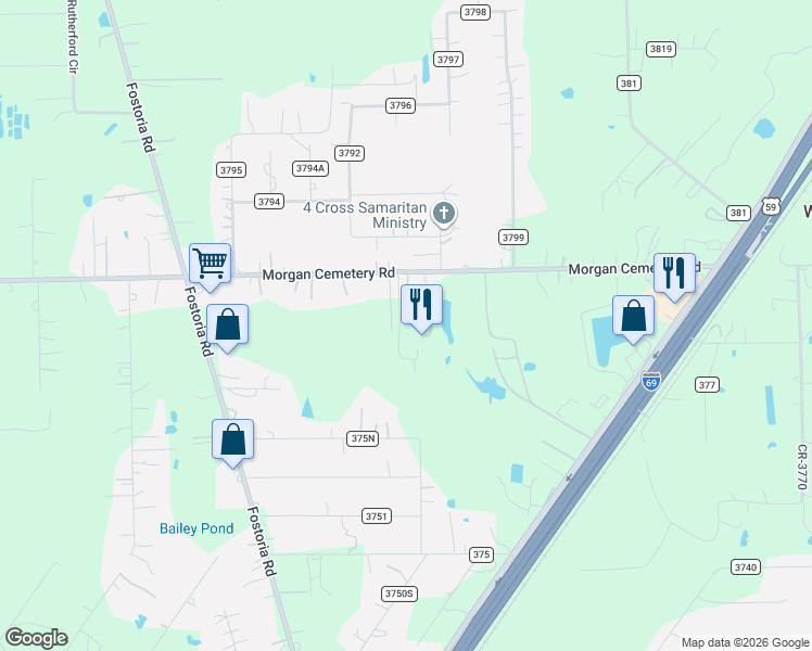 map of restaurants, bars, coffee shops, grocery stores, and more near 699 County Road 379 in Cleveland