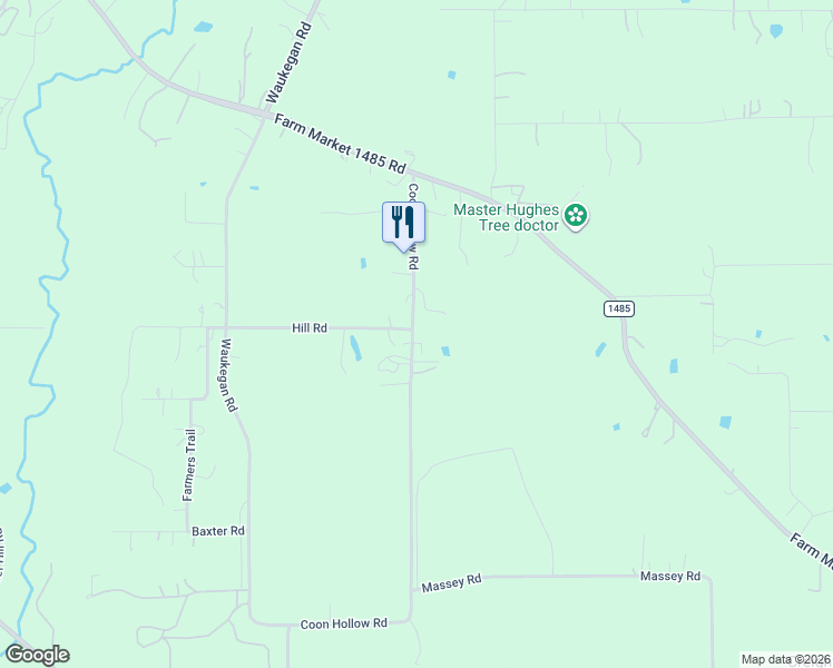 map of restaurants, bars, coffee shops, grocery stores, and more near 11531 Coon Hollow Road in Conroe