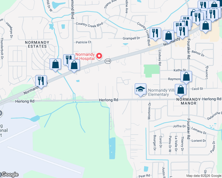 map of restaurants, bars, coffee shops, grocery stores, and more near 1867 Doyon Court in Jacksonville