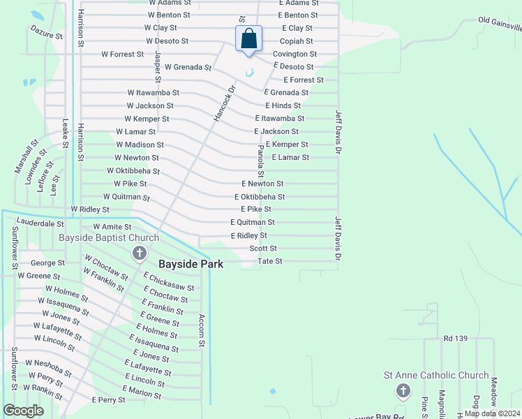 map of restaurants, bars, coffee shops, grocery stores, and more near 8101 Panola Street in Bay Saint Louis