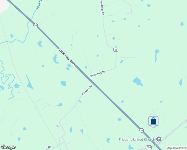 map of restaurants, bars, coffee shops, grocery stores, and more near 436 Christmas Road in Brenham