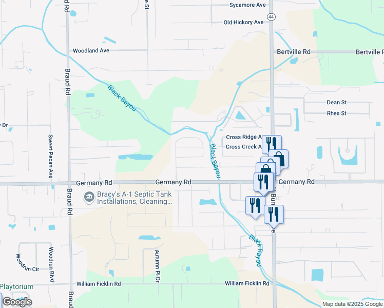 map of restaurants, bars, coffee shops, grocery stores, and more near 40344 Crestridge Drive in Gonzales