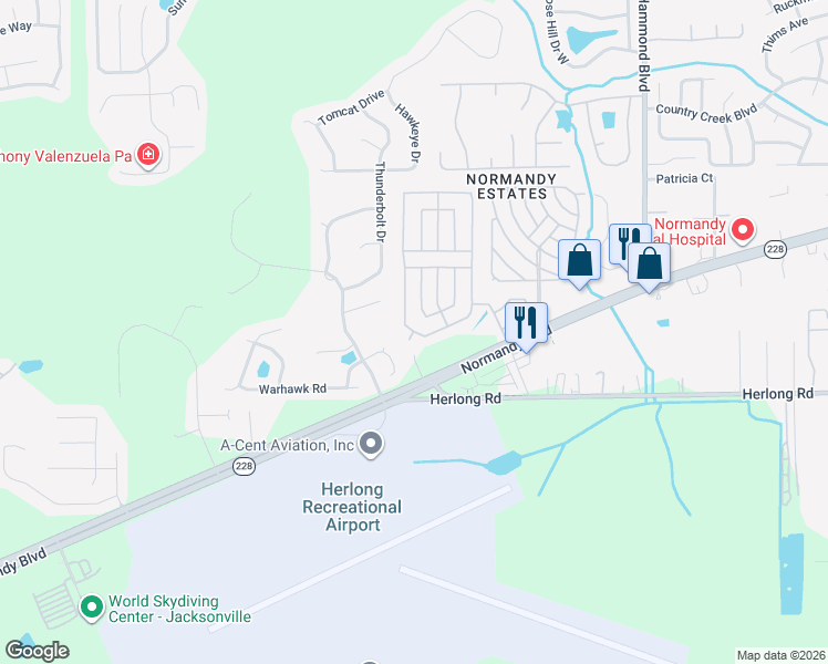 map of restaurants, bars, coffee shops, grocery stores, and more near 1735 Linares Way in Jacksonville