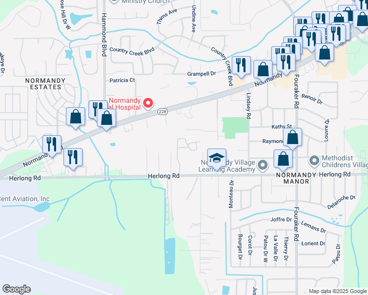 map of restaurants, bars, coffee shops, grocery stores, and more near 1760 Helen Drive in Jacksonville