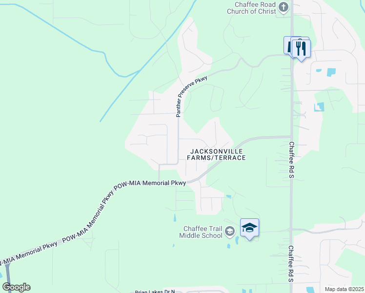 map of restaurants, bars, coffee shops, grocery stores, and more near 1603 Liberty Tree Place in Jacksonville