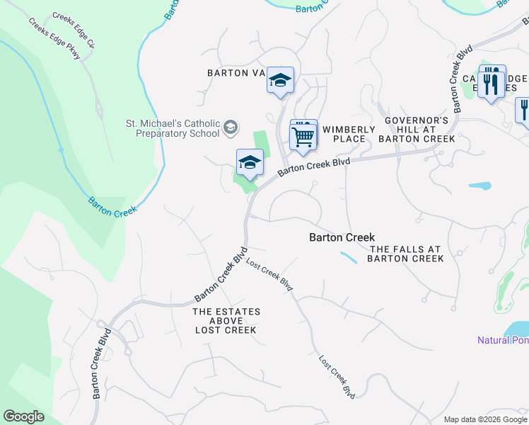 map of restaurants, bars, coffee shops, grocery stores, and more near 3023 Maravillas Loop in Austin