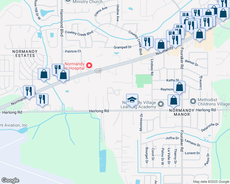 map of restaurants, bars, coffee shops, grocery stores, and more near 1760 Helen Drive in Jacksonville